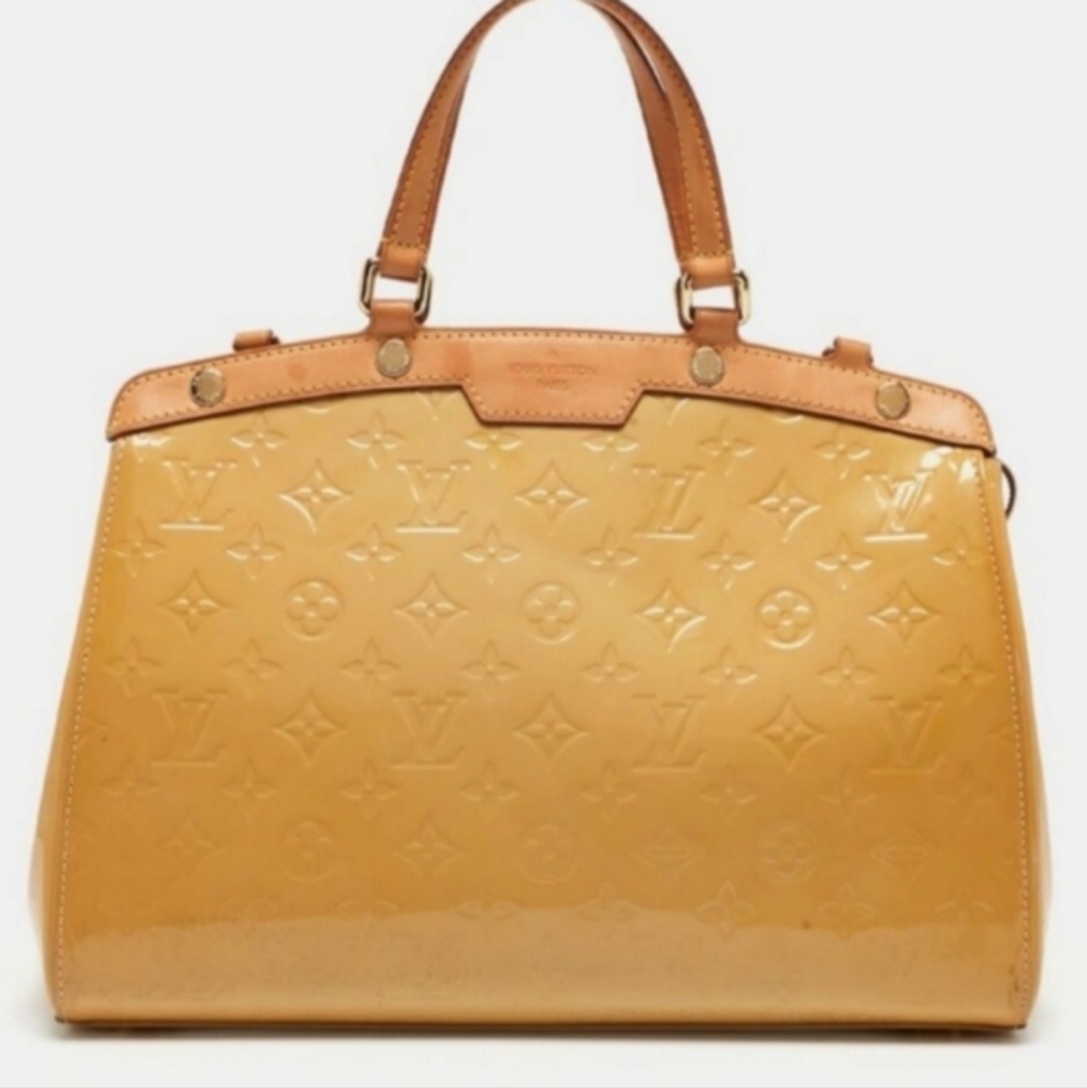 Louis Vuitton Gold and Tan Vernis Shoulder Bag